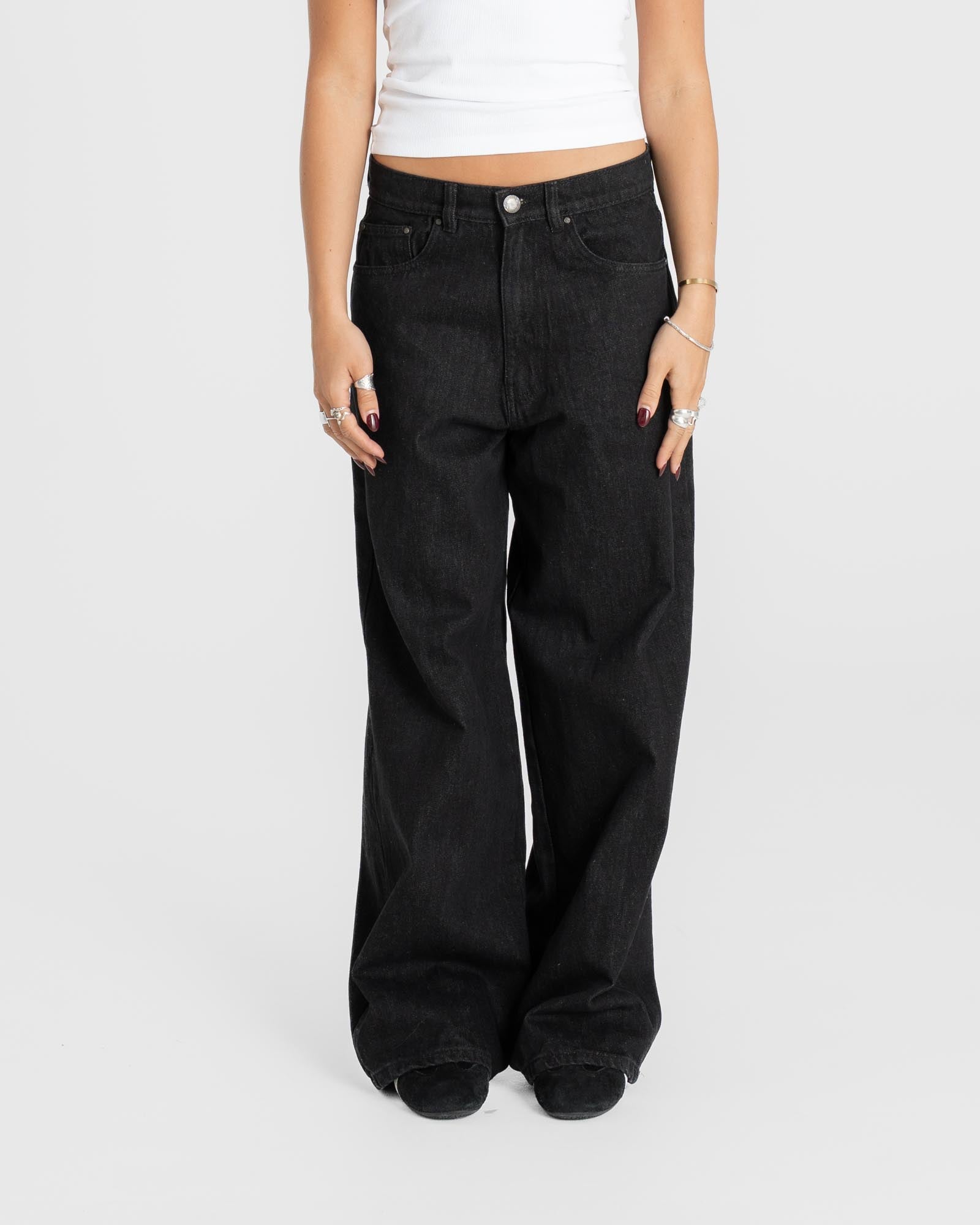 Baggy denim jeans black